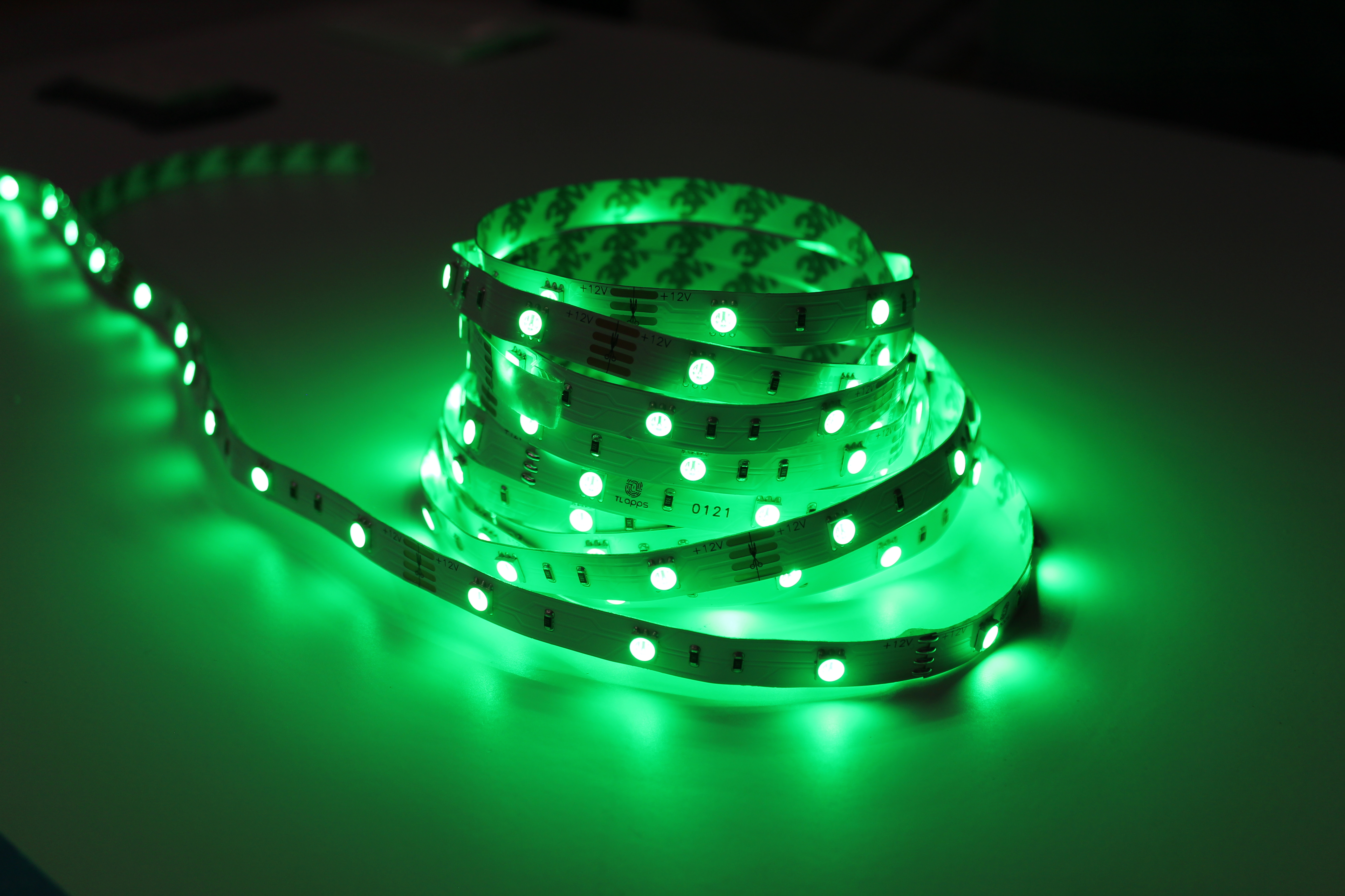 Tira de luz LED de 12 V, 3.3 ft/3.28 pies, tira de luz flexible súper  brillante, cuerda de 320 LEDs/m, respaldo adhesivo 3M, para proyectos de