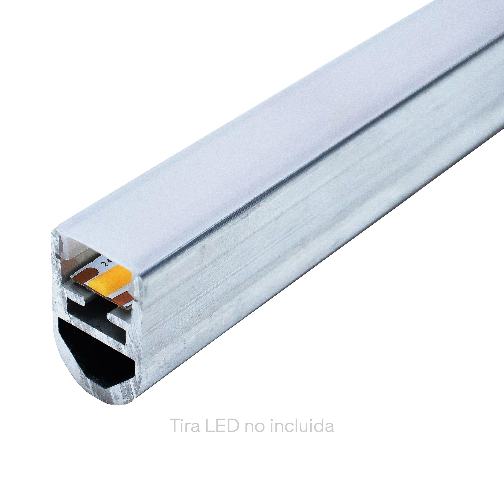 Perfil lineal de aluminio para closet en color aluminio