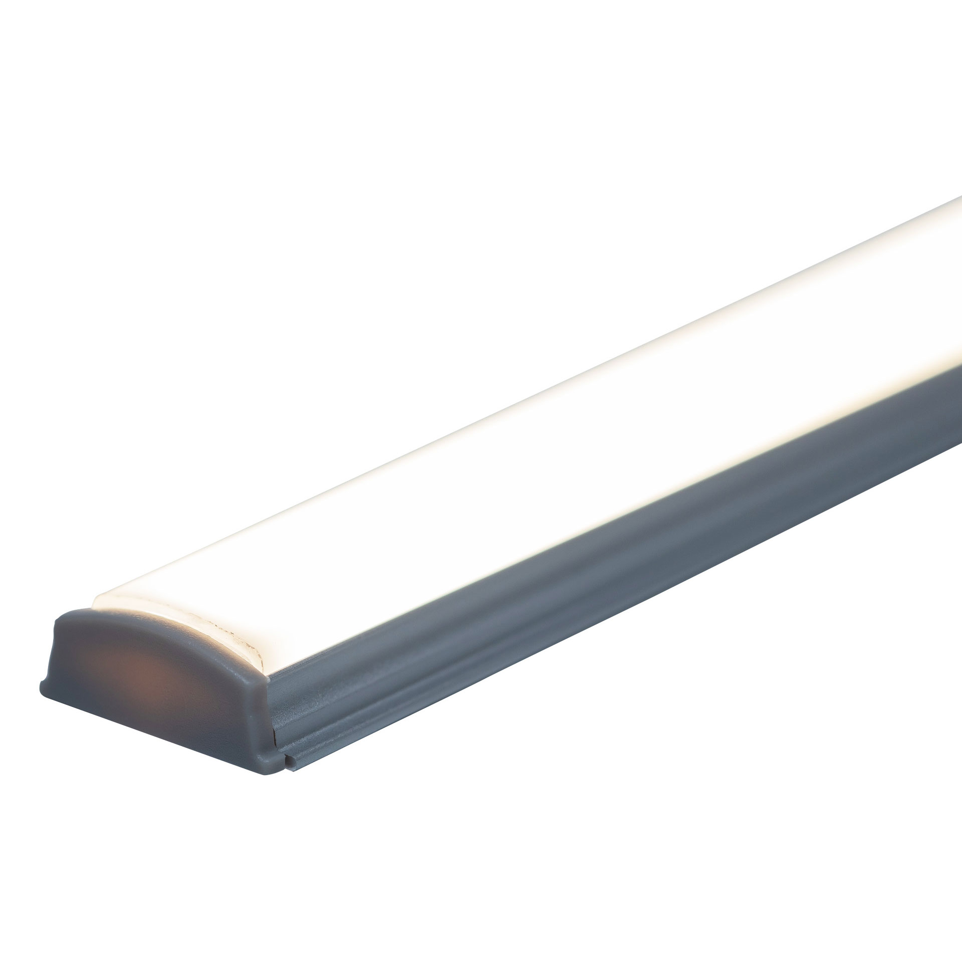 Perfil lineal de aluminio flexible color aluminio