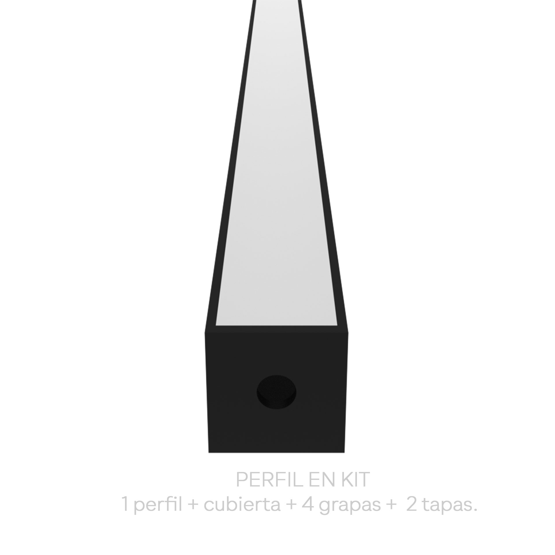 KIT de perfil lineal para sobreponer color negro