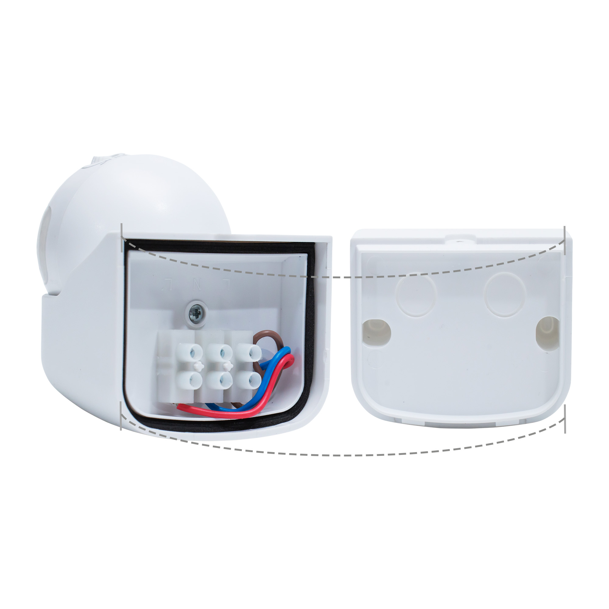 Sensor de movimiento infrarrojo para pared  uso interior - Exterior