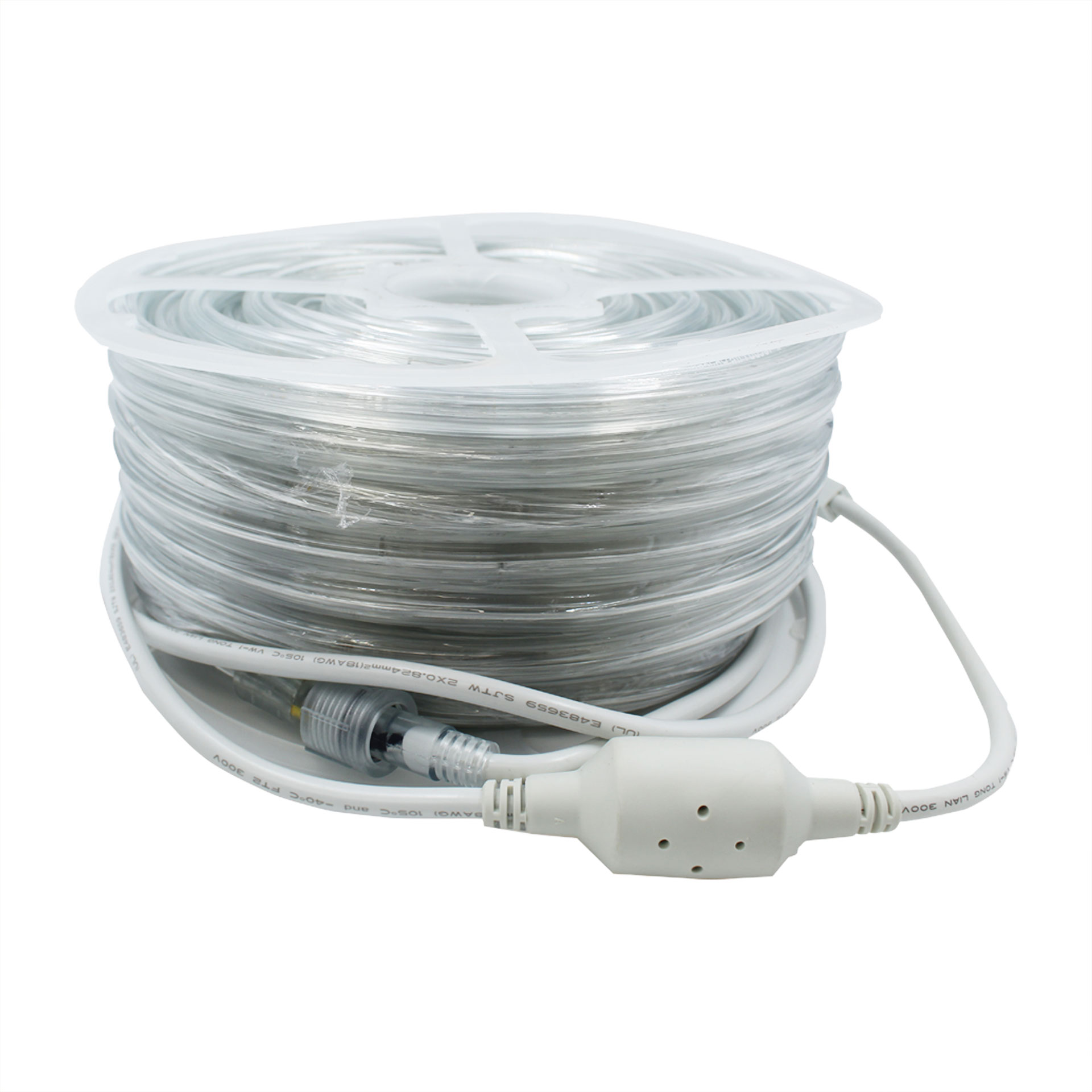 Manguera Redonda De Led 2 Hilos 25M 127V IP65 Blanco Cálido