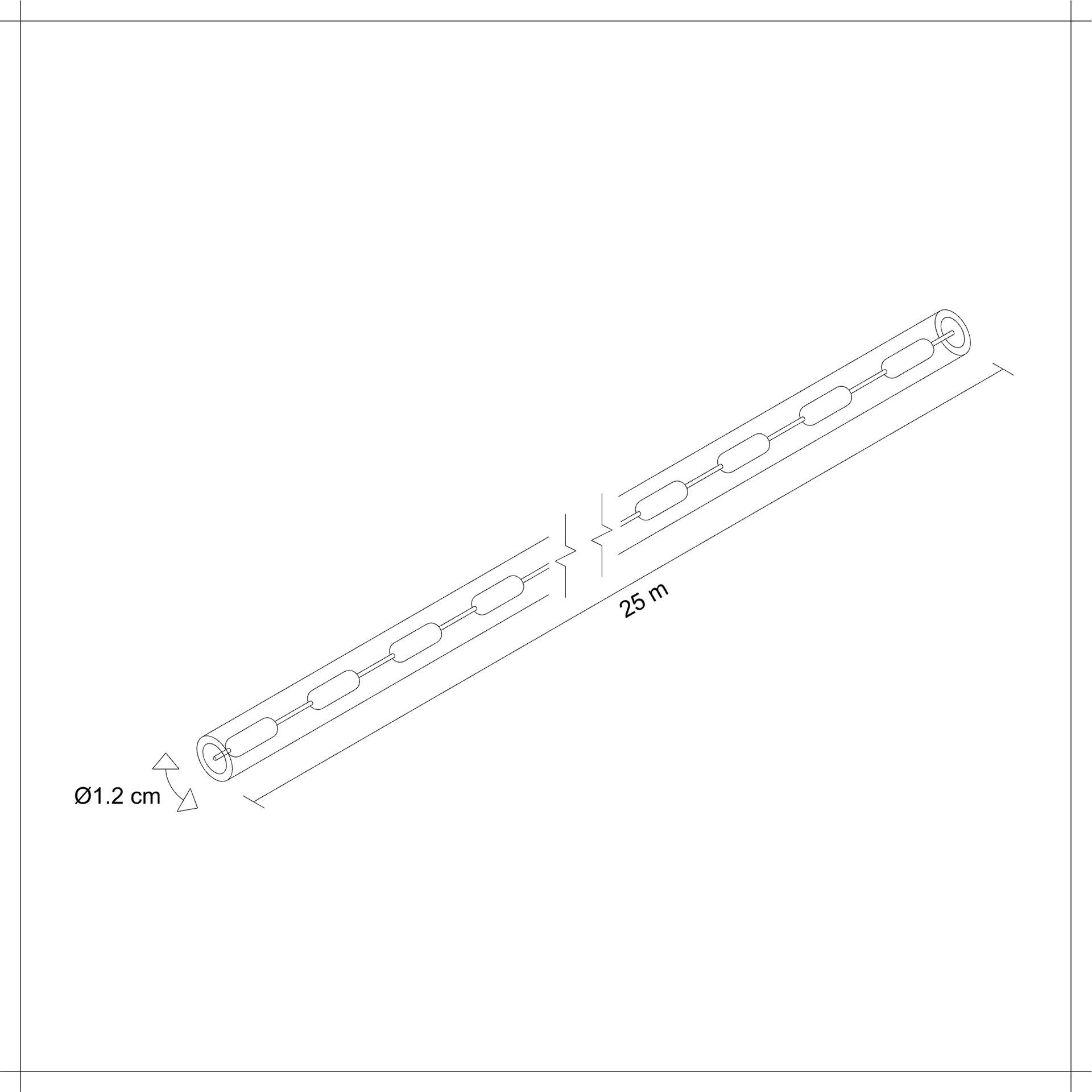 Manguera Redonda De Led 2 Hilos 25M 127V IP65 Blanco Cálido