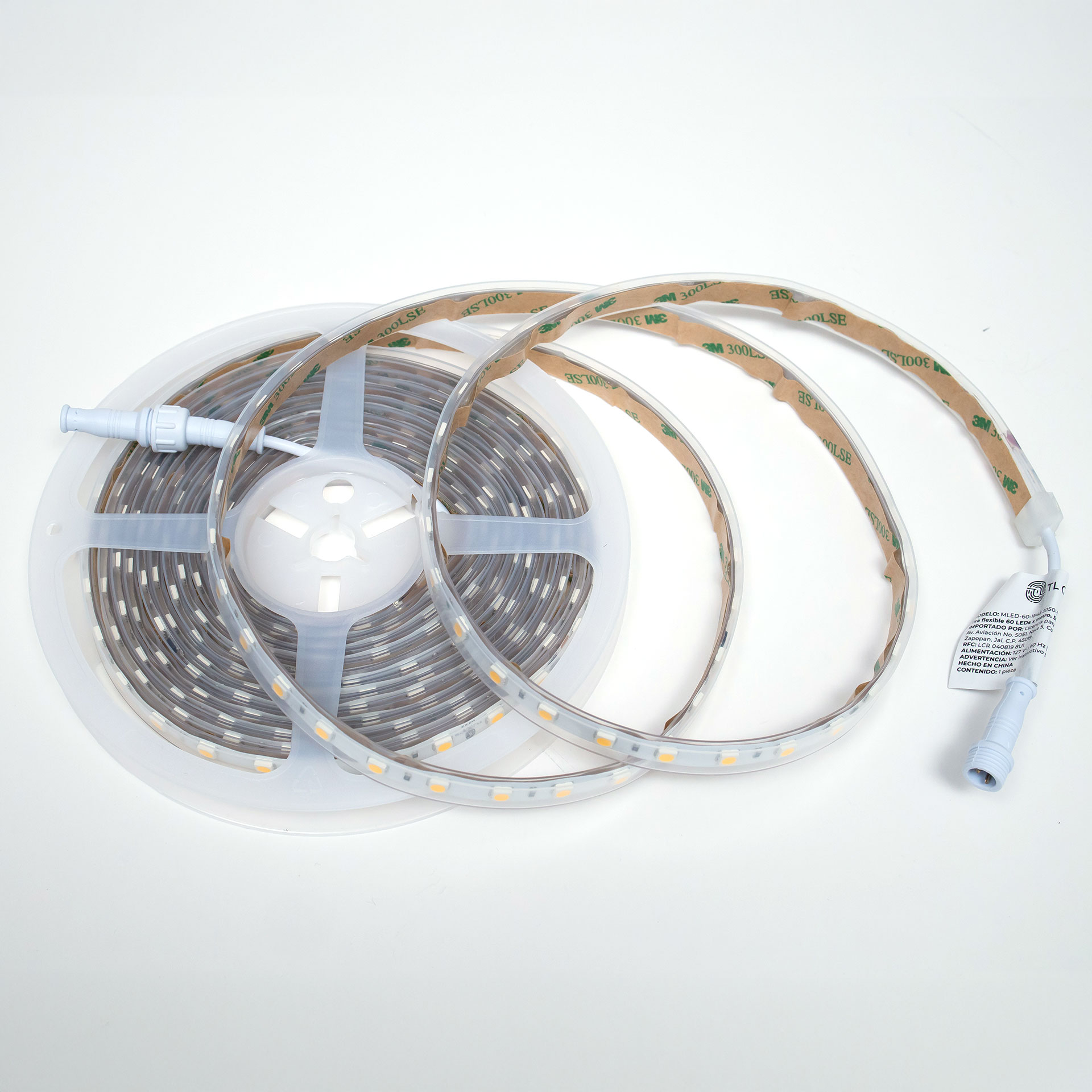 Tira Flexible 60 Leds X Metro, 5050 SMD 127 V, Exterior blanco cálido
