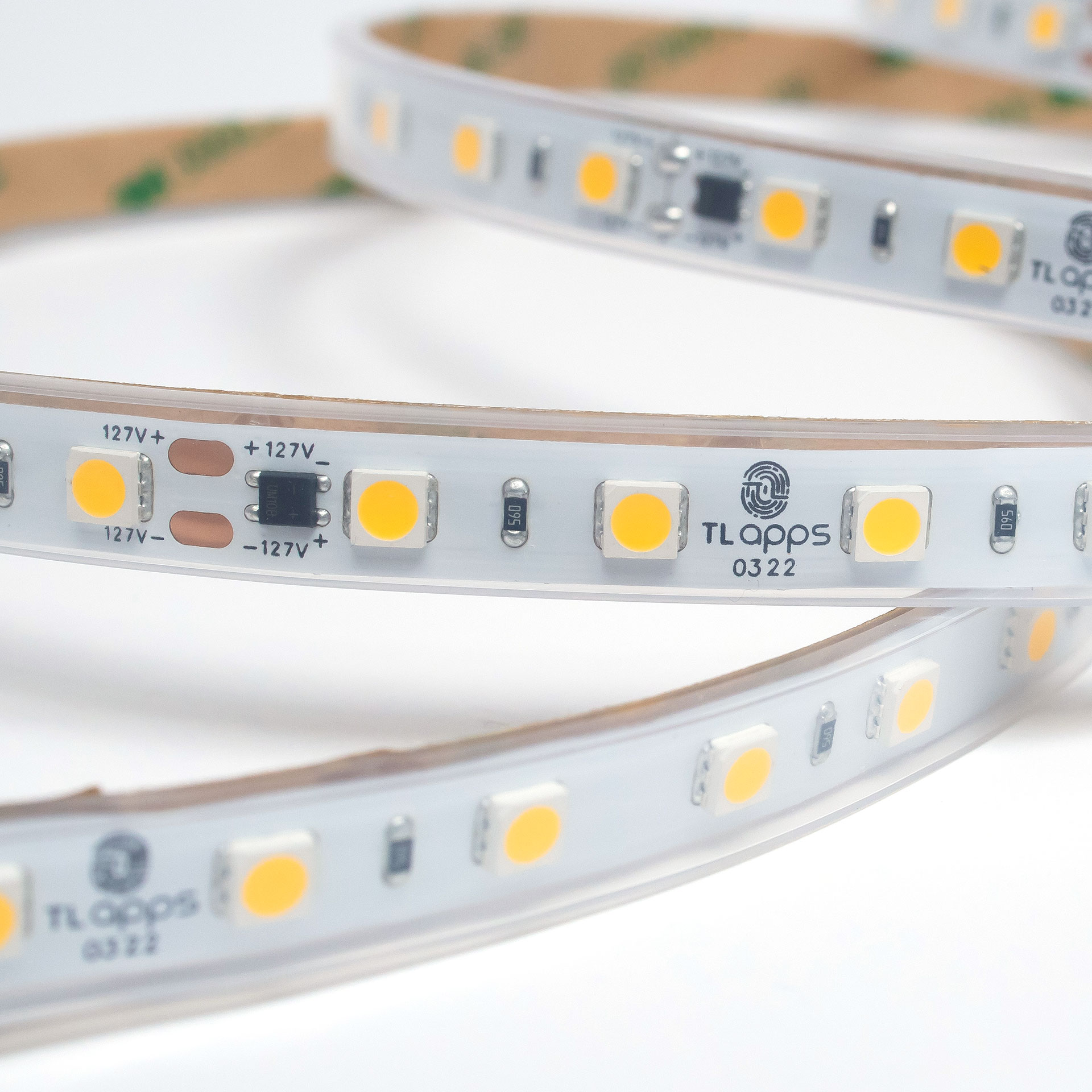 Tira Flexible 60 Leds X Metro, 5050 SMD 127 V, Exterior blanco cálido