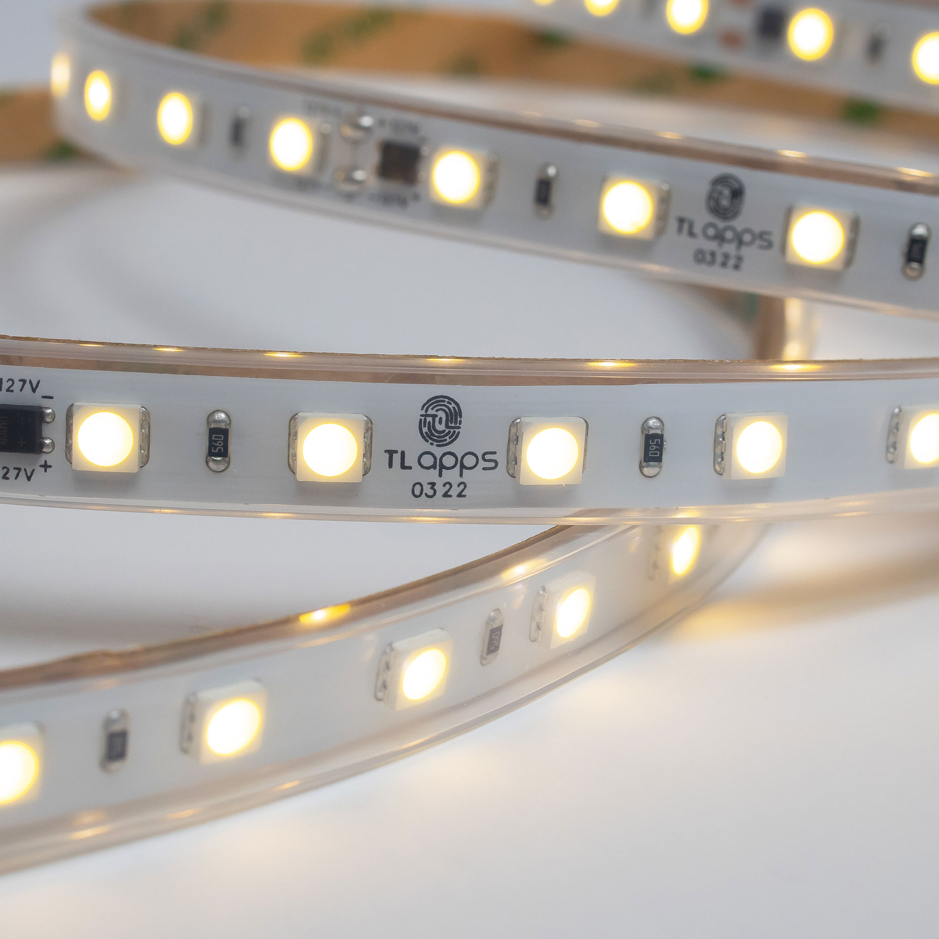 TIRA FLEXIBLE 60 LEDS |POR METRO, 5050 SMD 127 V, EXTERIOR / BLANCO CALIDO