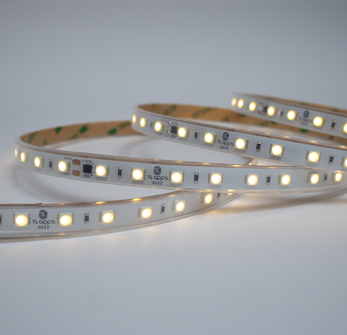 TIRA FLEXIBLE 60 LEDS |POR METRO, 5050 SMD 127 V, EXTERIOR / BLANCO CALIDO 