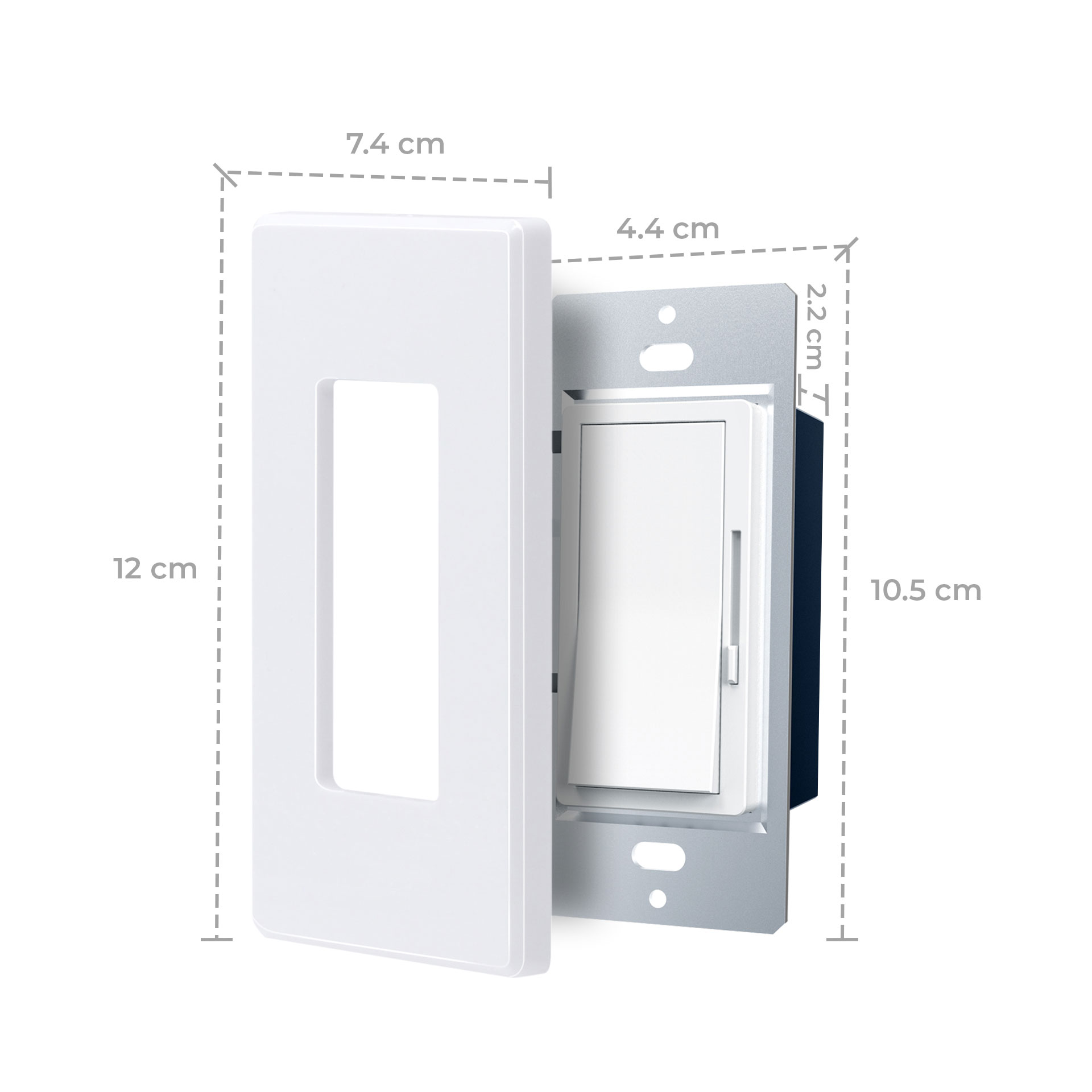 Interruptor de pared con regulador de potencia uso interior.