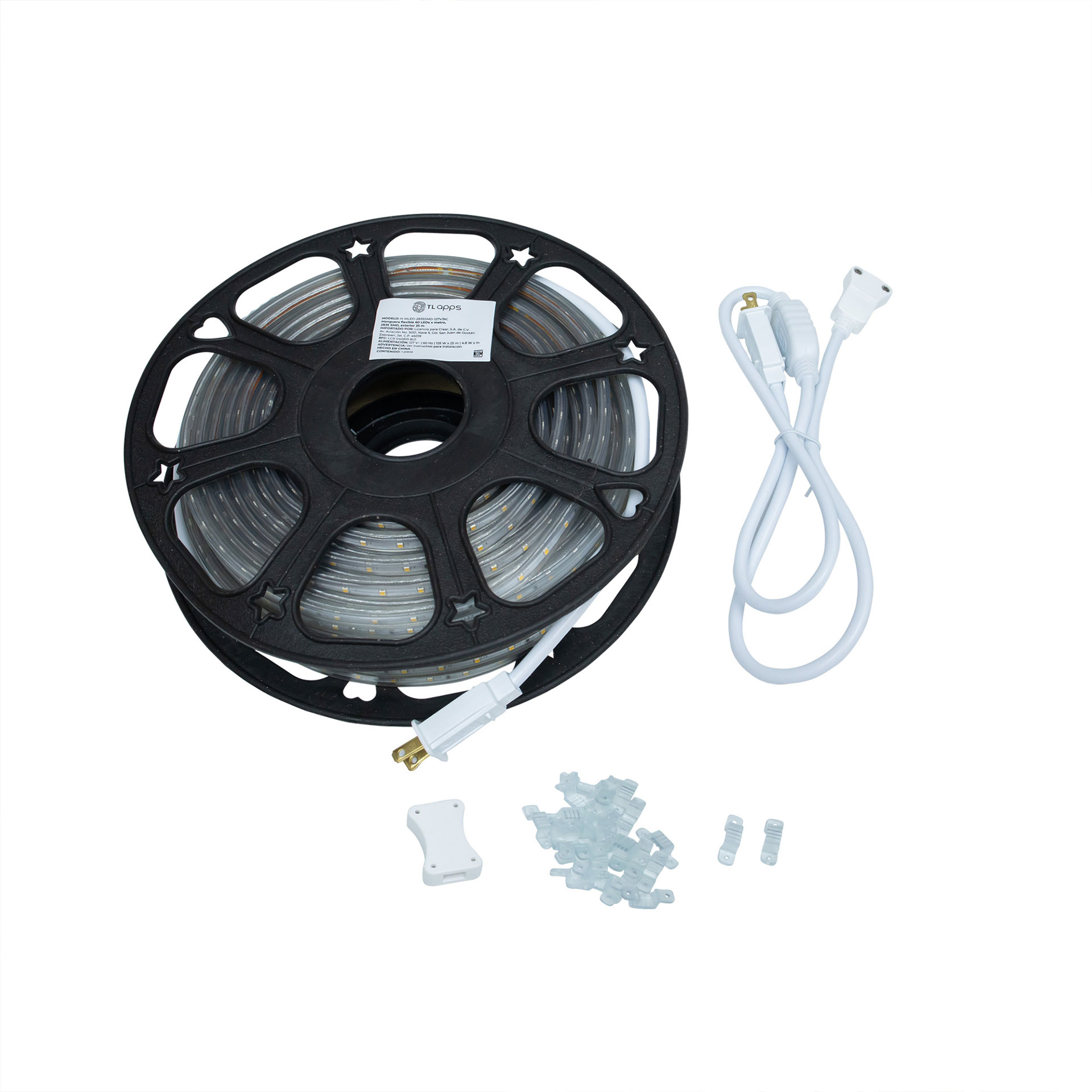 Manguera Flexible 60 Leds por metro, 2835 SMD, Exterior 25 M blanco calido