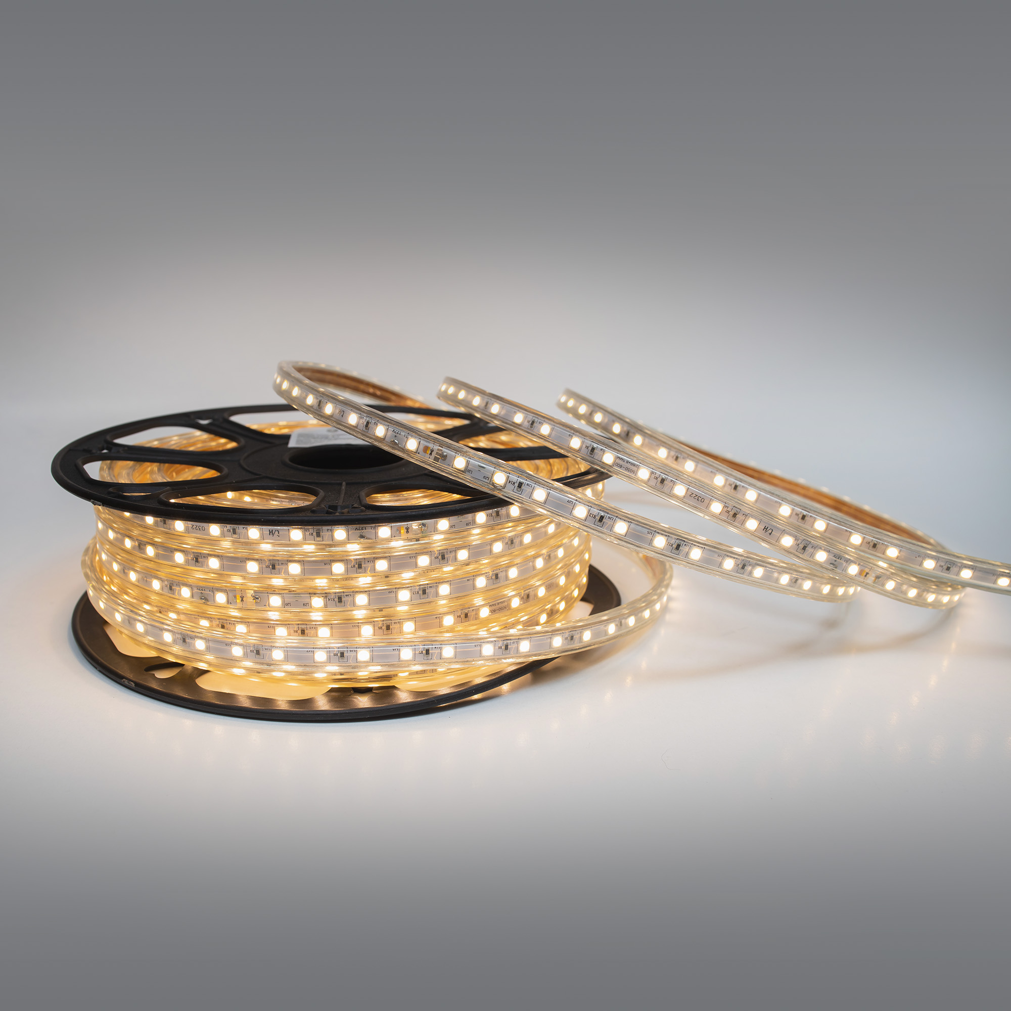 Manguera Flexible 60 Leds por Metro, 5050 SMD, Exterior 25 M blanco cálido