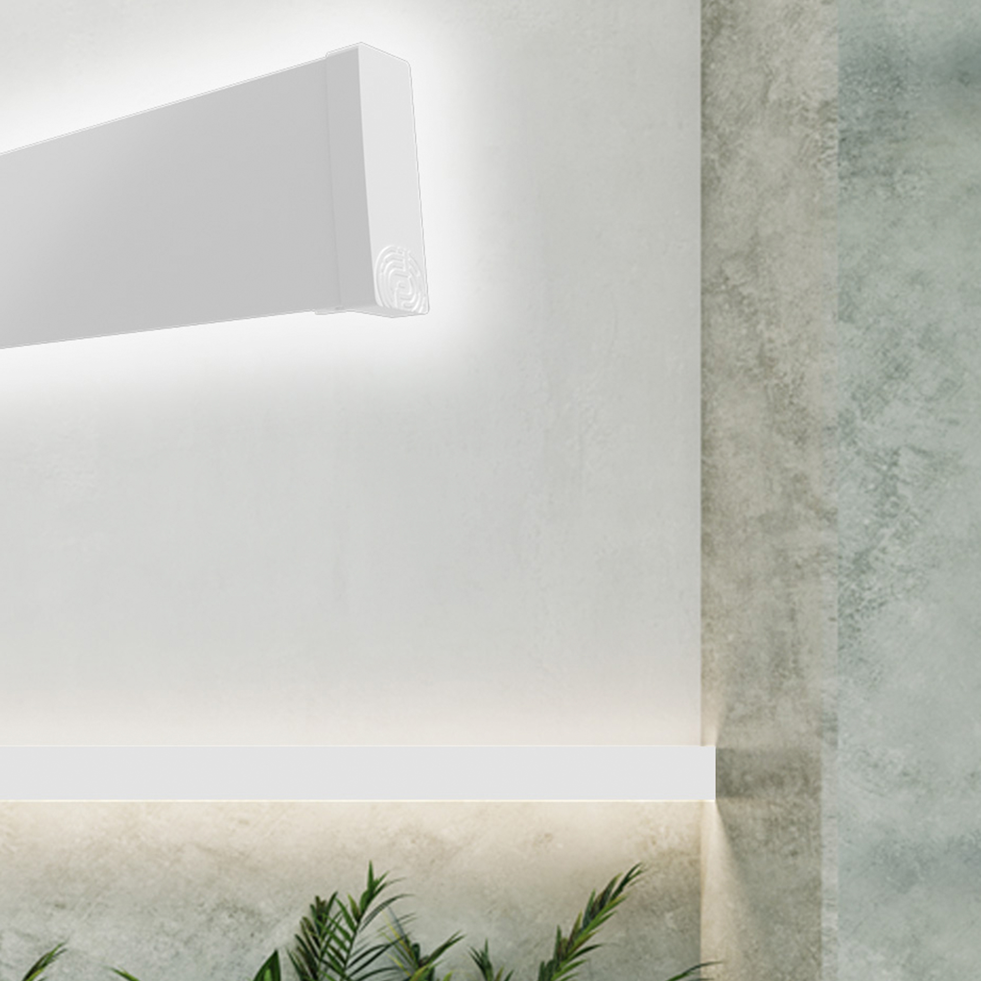Luminario arbotante de 50cm en color blanco con iluminación luz de día