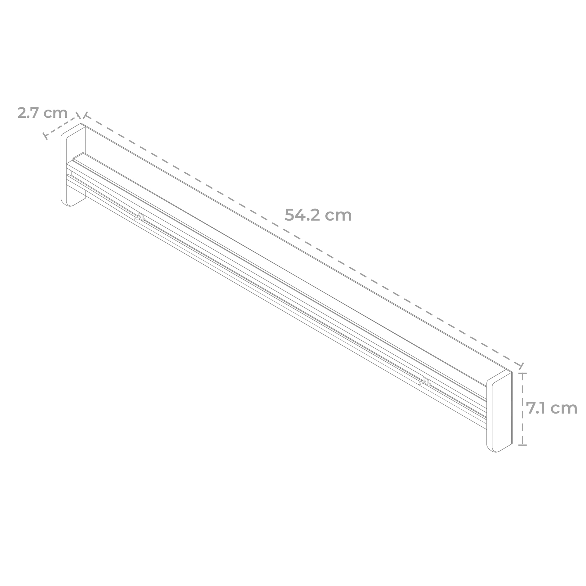 Luminario arbotante de 50cm en color madera nogal con iluminación blanco cálido