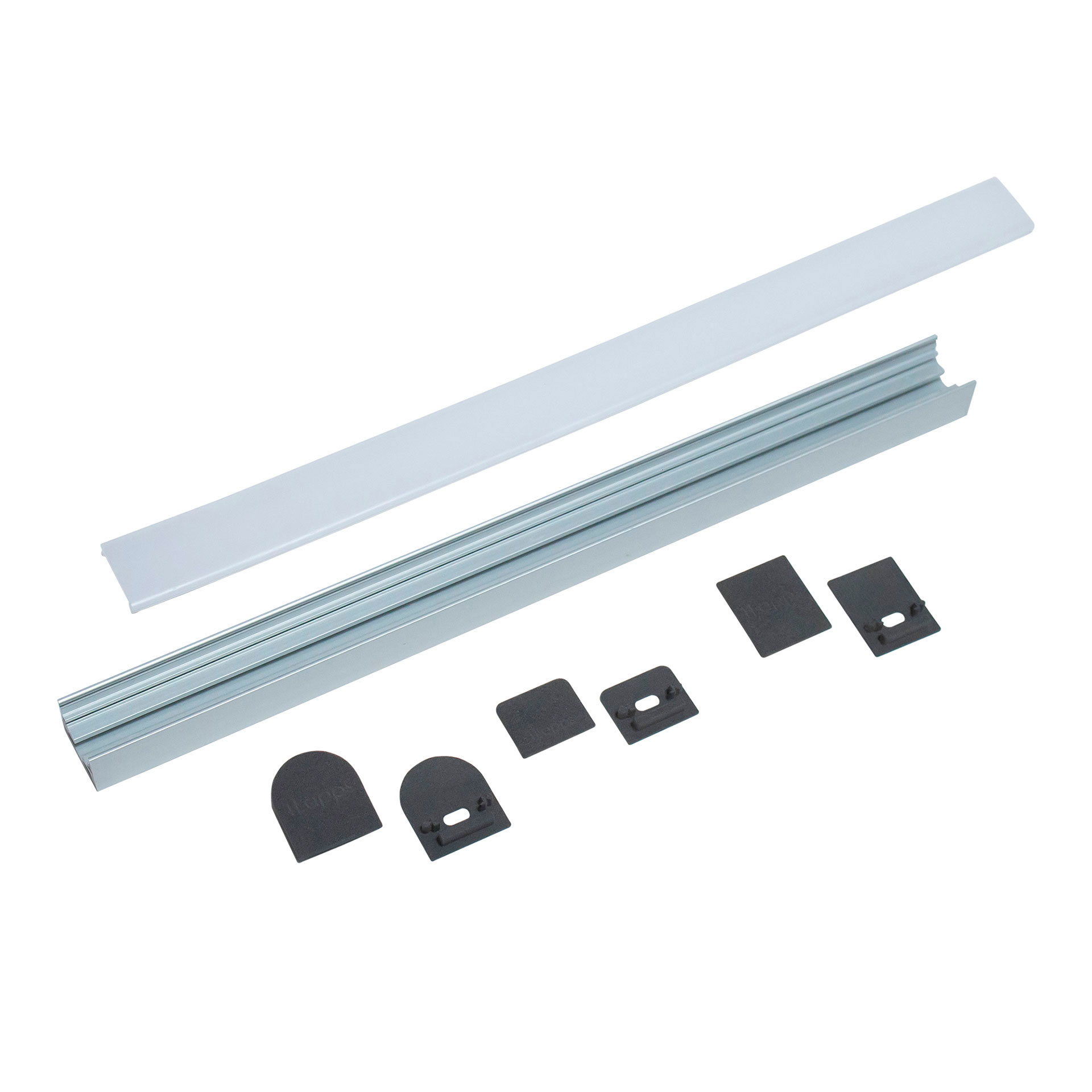 Perfil lineal de aluminio para sobreponer en color madera nogal