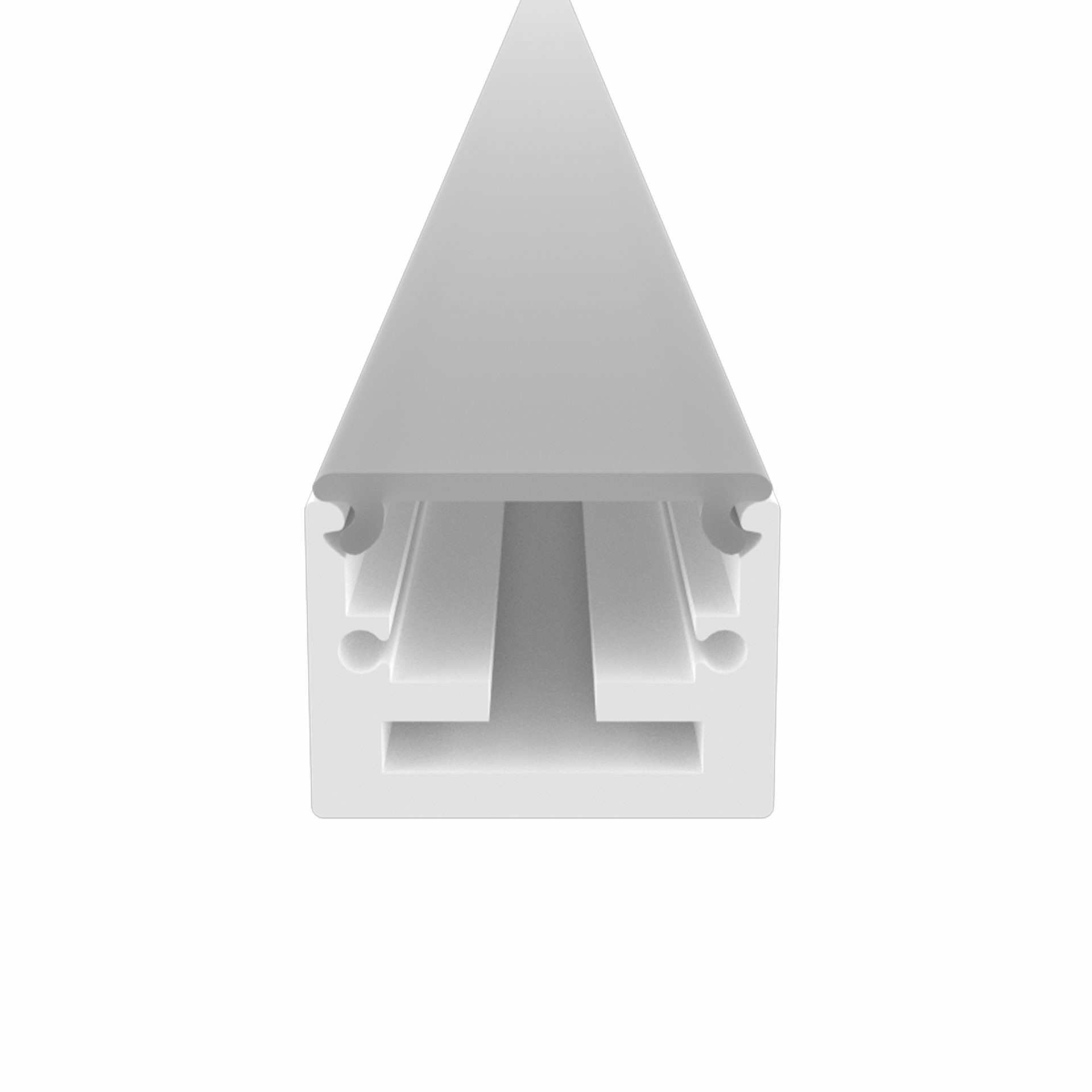 Perfil lineal de aluminio para sobreponer en color blanco