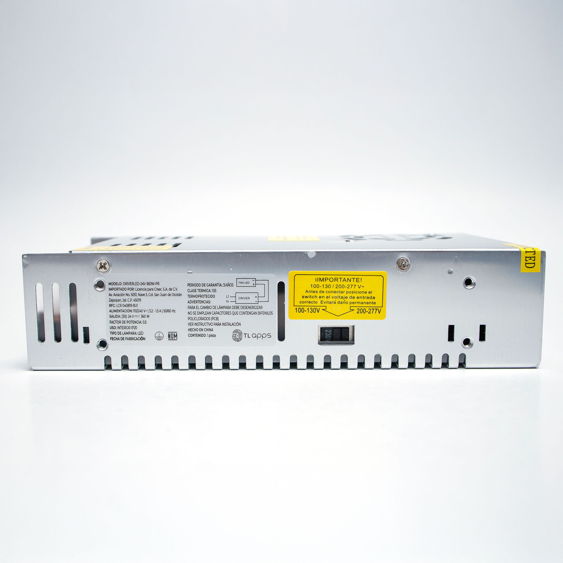 Driver, 24 V DC, 360 Watts, IP20 uso interior, proyectos
