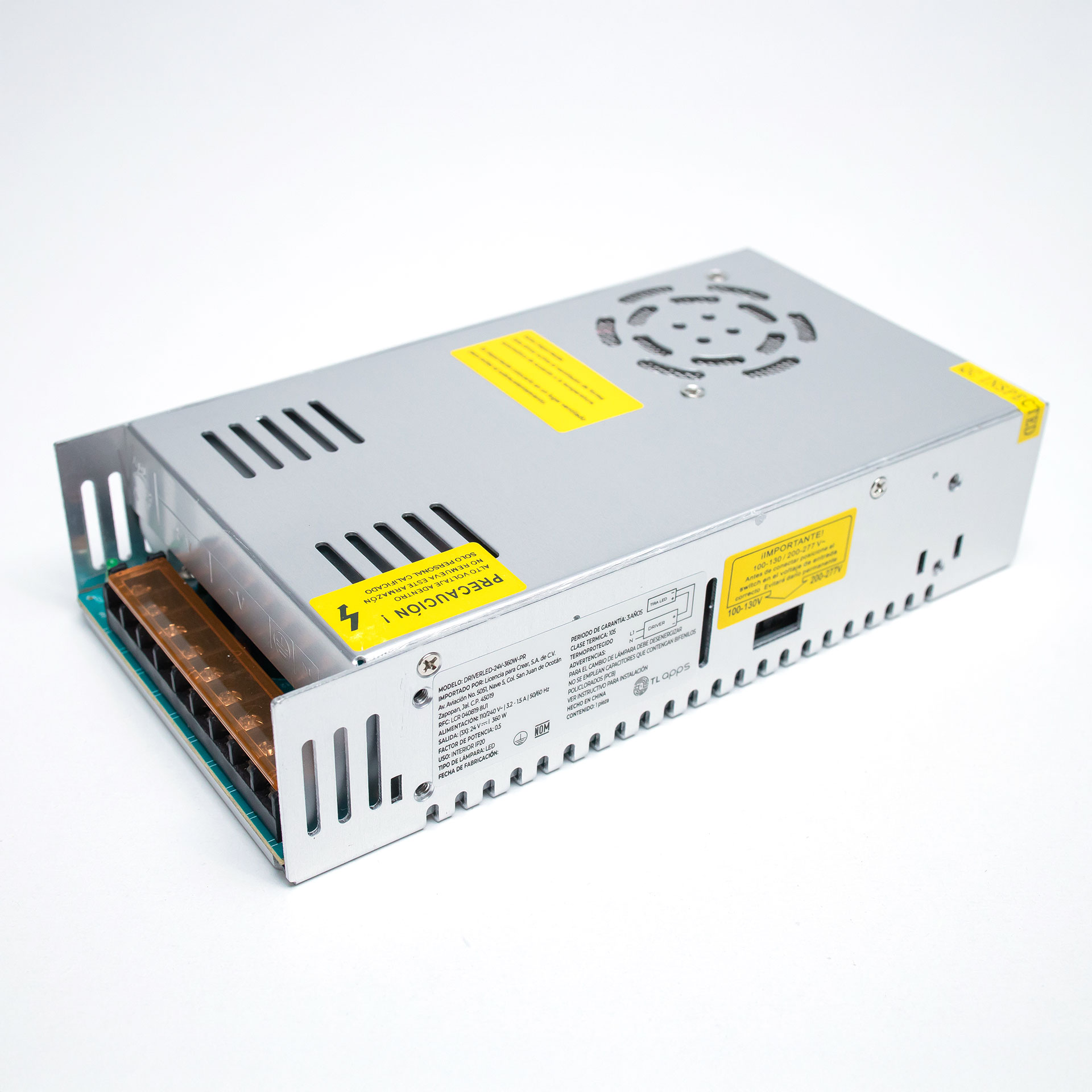 Driver, 24 V DC, 360 Watts, IP20 uso interior, proyectos