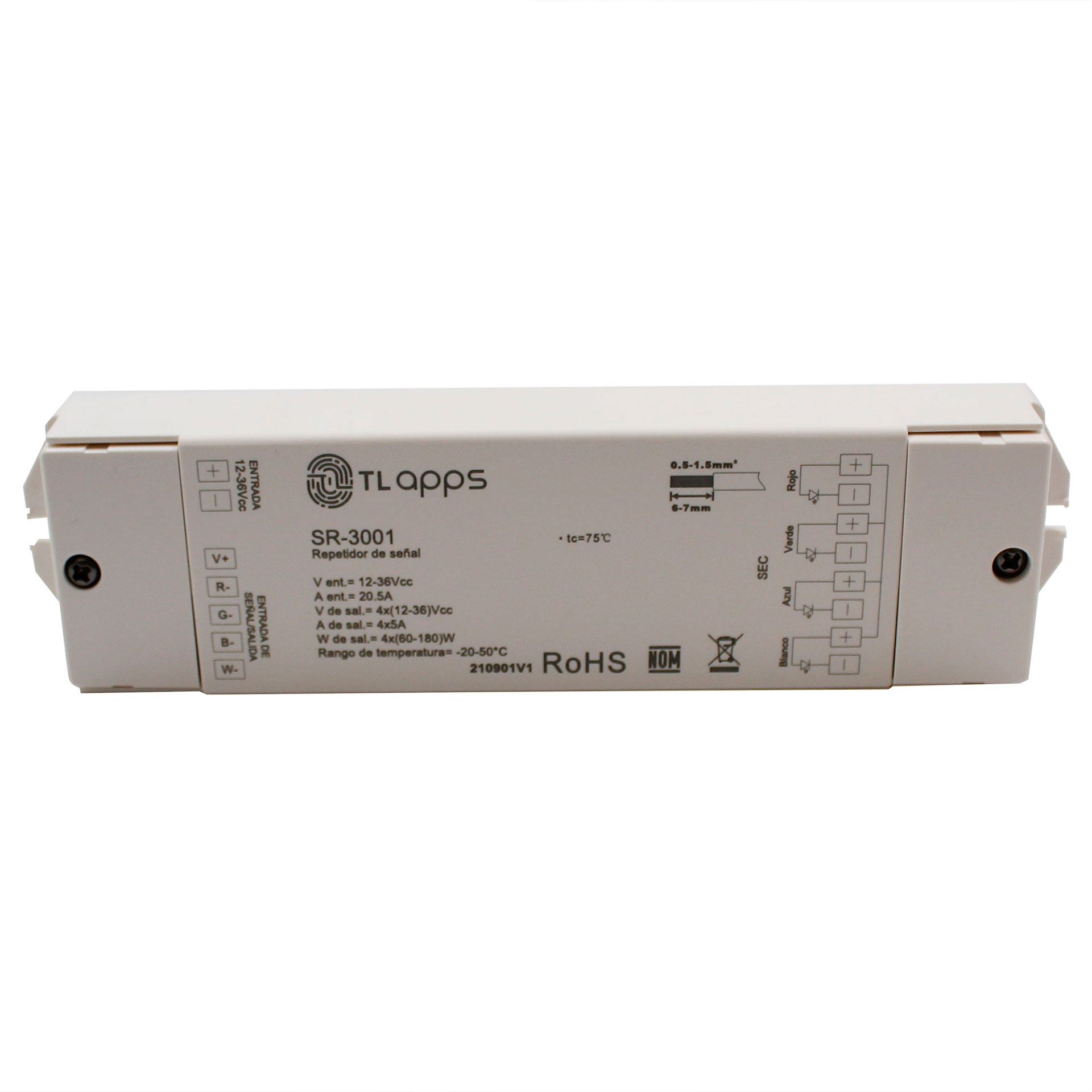 Repetidor de señal para tiras LED de alto voltaje uso interior