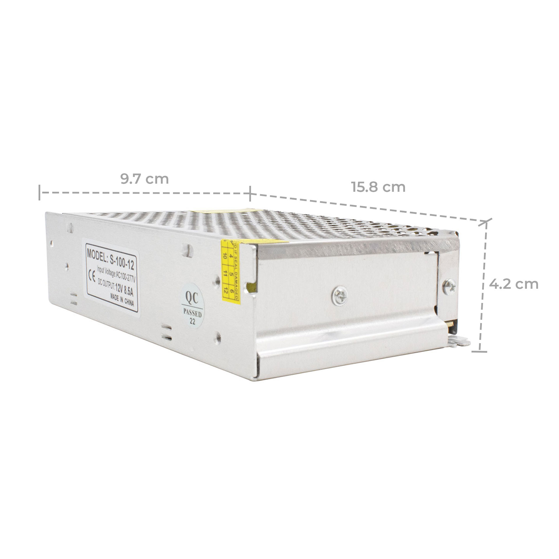 Driver 12 V DC, 100 Watts, IP20 uso interior, proyectos