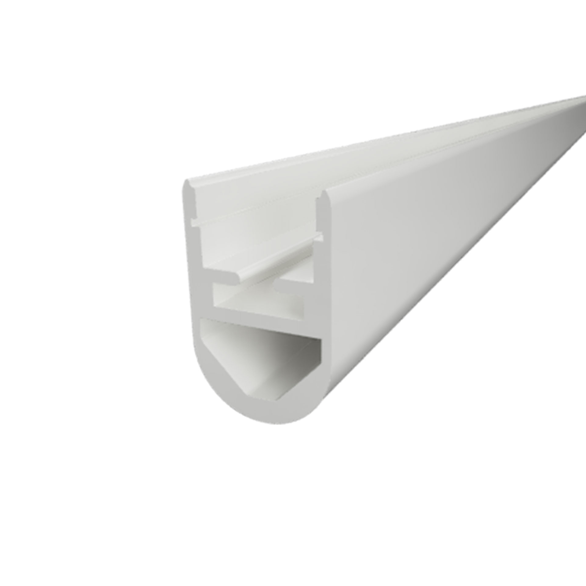 Perfil lineal de aluminio para closet en color blanco