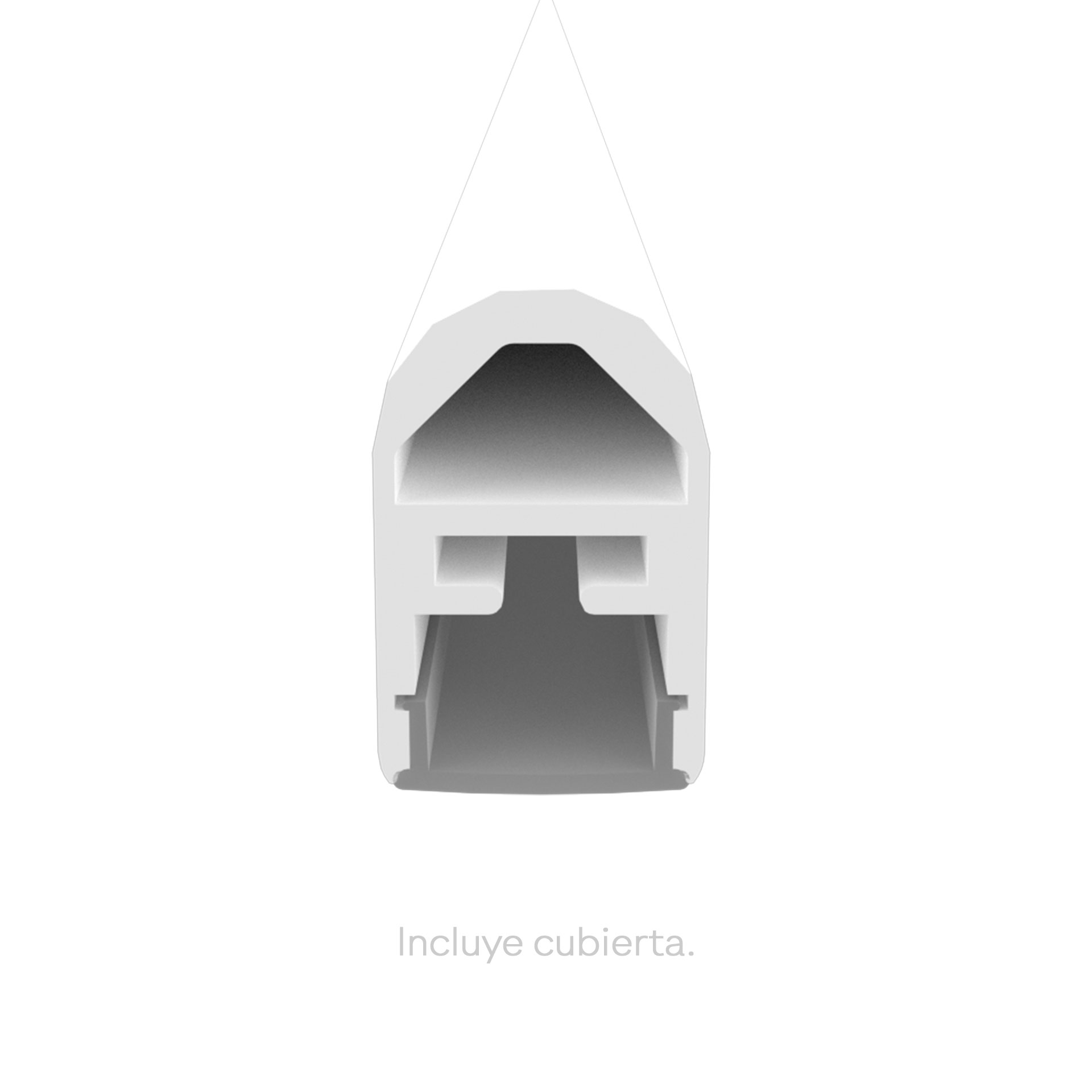 Perfil lineal de aluminio para closet en color blanco