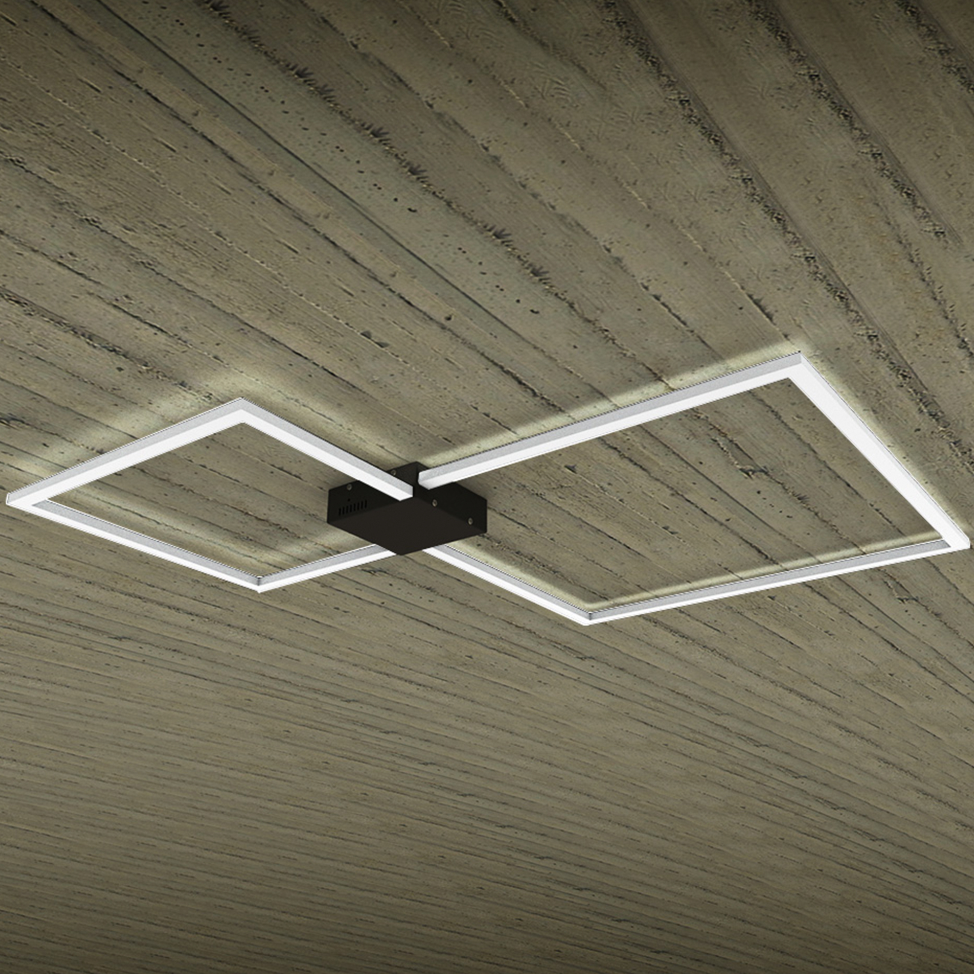 Luminarios de figuras geométricas para muro o techo en color blanco con iluminación blanco calido