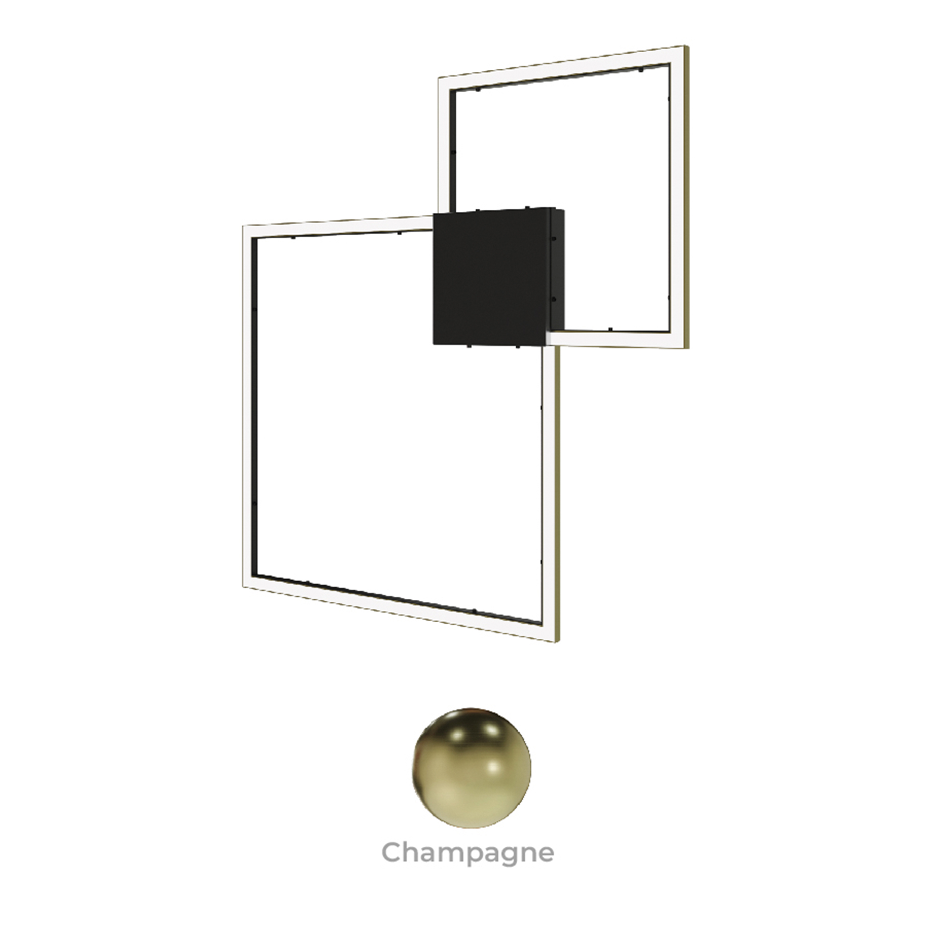 Luminarios de figuras geométricas para muro o techo en color champagne con iluminación blanco calido