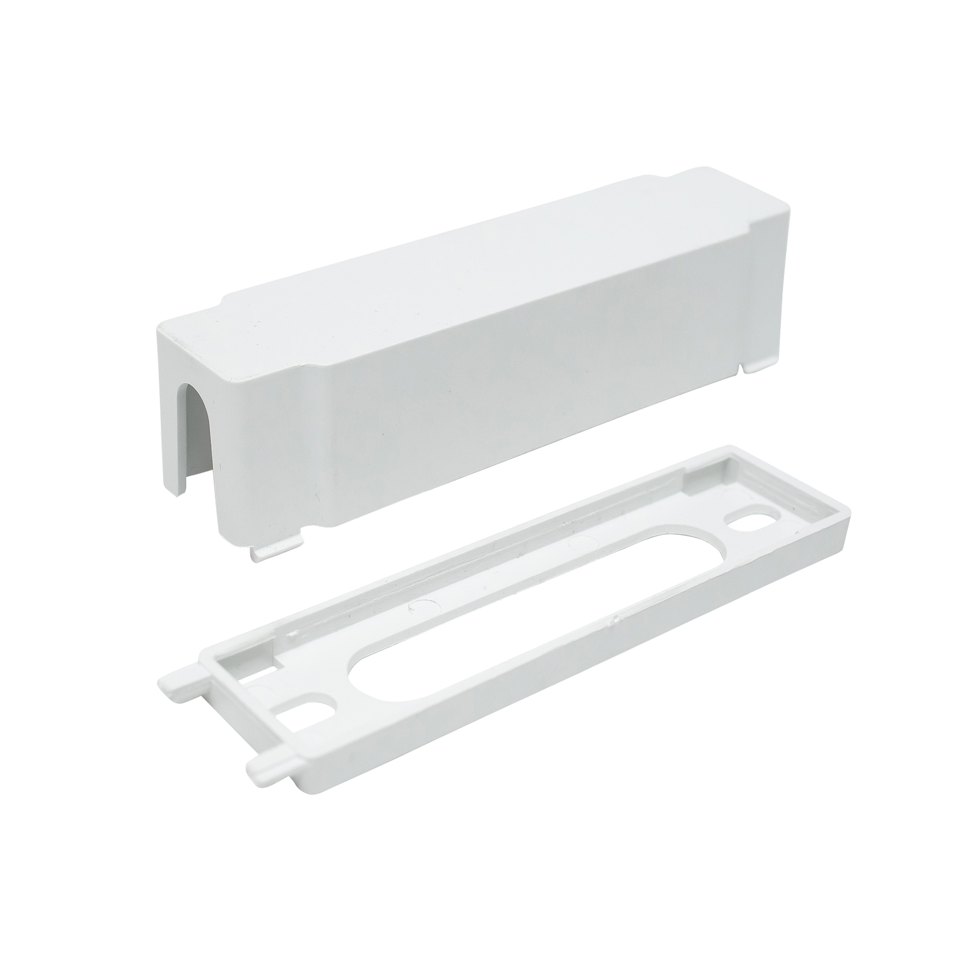 Tapa cubre salida de cable para base de tracklight slim en color blanco.