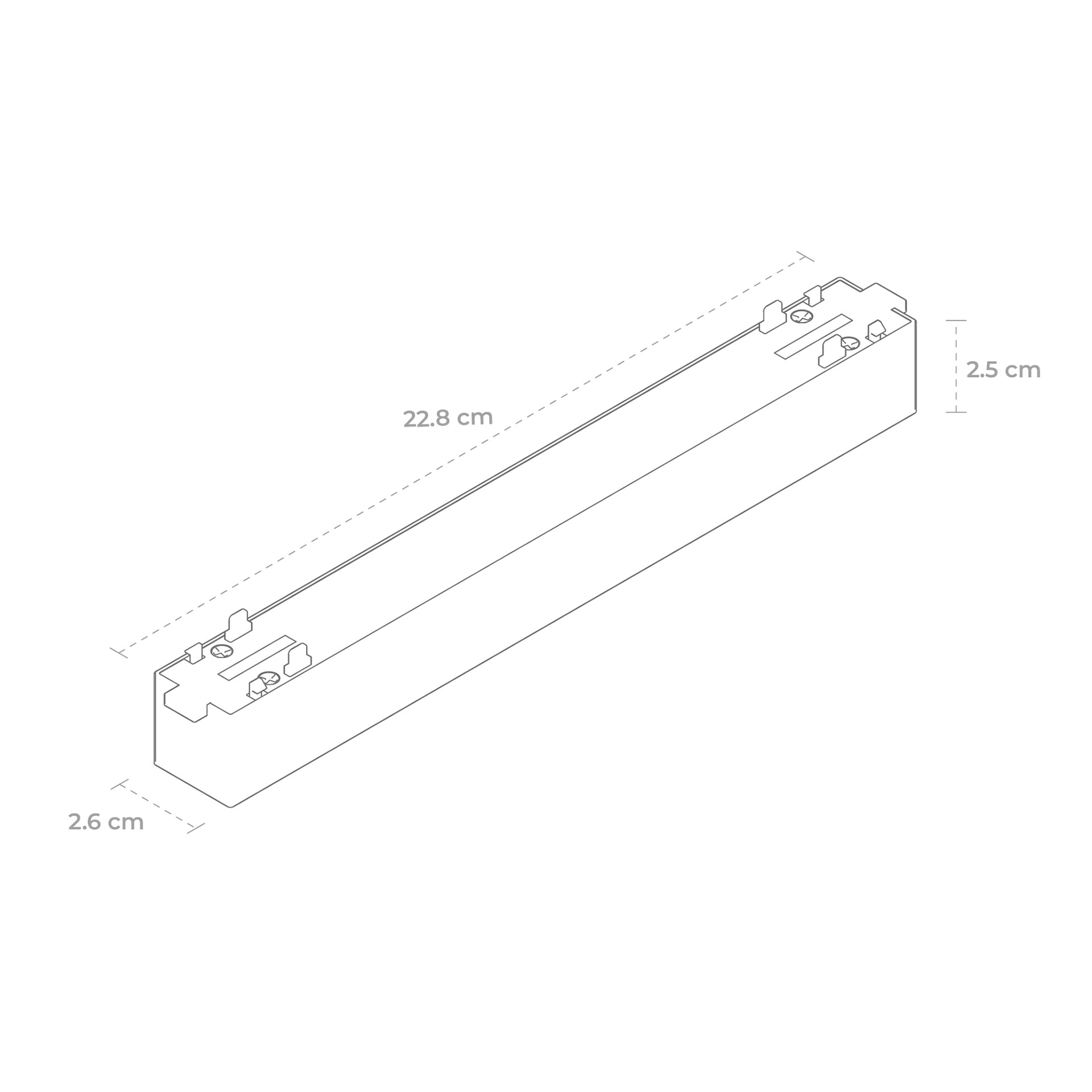 Regleta Fija con cubierta antideslumbrante para Tracklight magnético