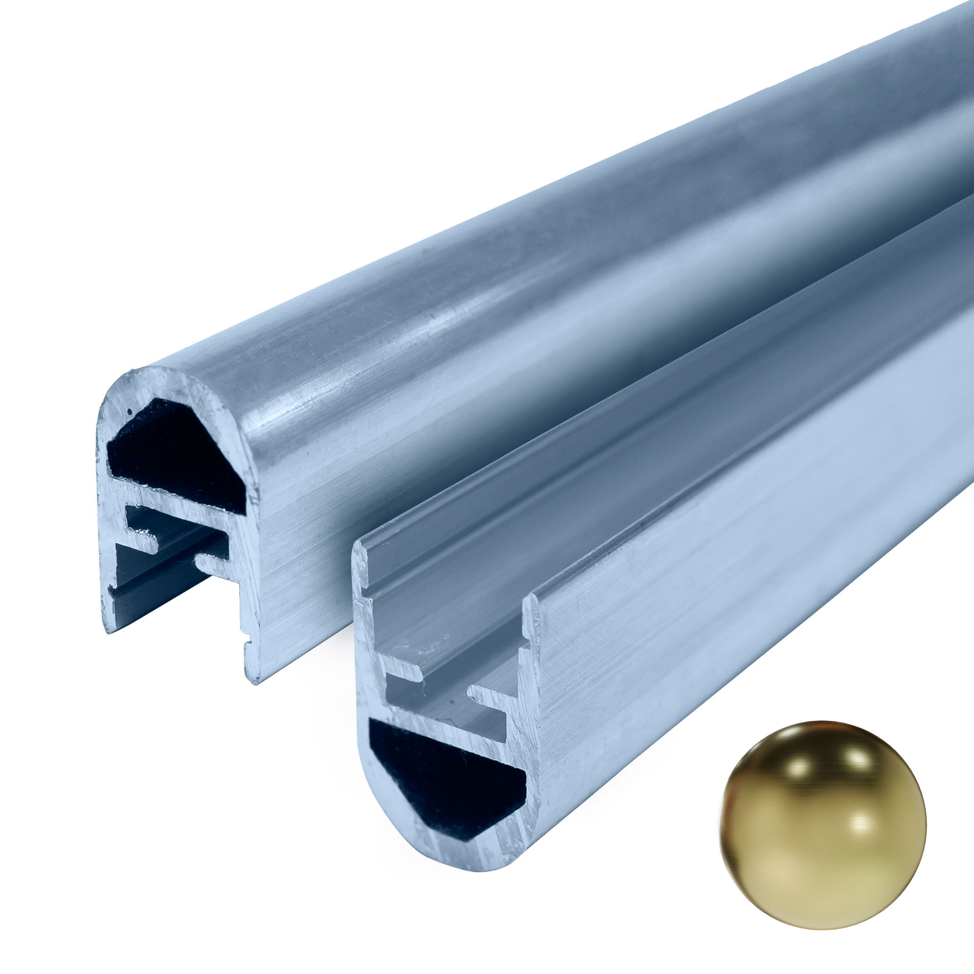 Perfil lineal de aluminio para closet en color champagne