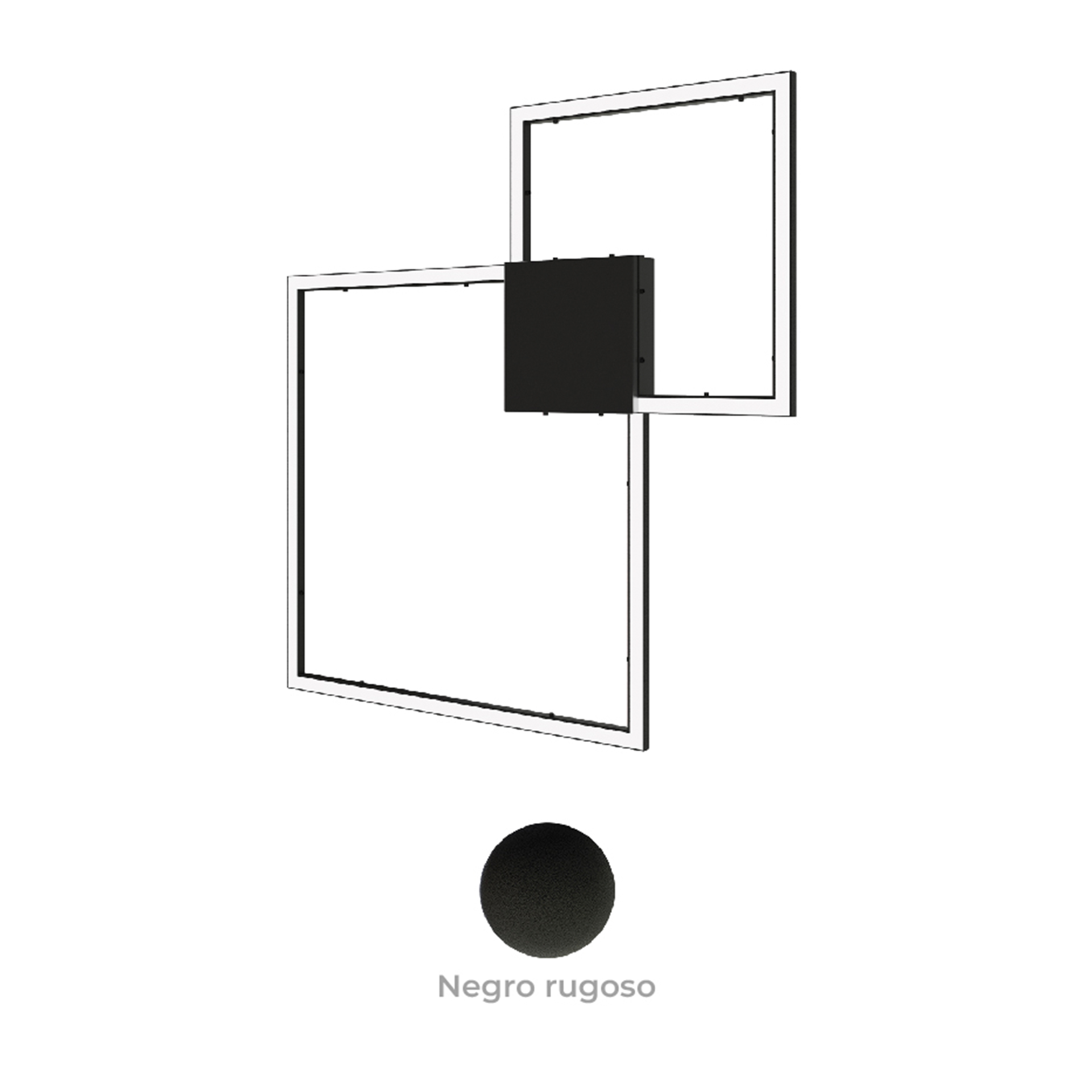 Luminarios de figuras geométricas para muro o techo en color negro rugoso con iluminación blanco neutro
