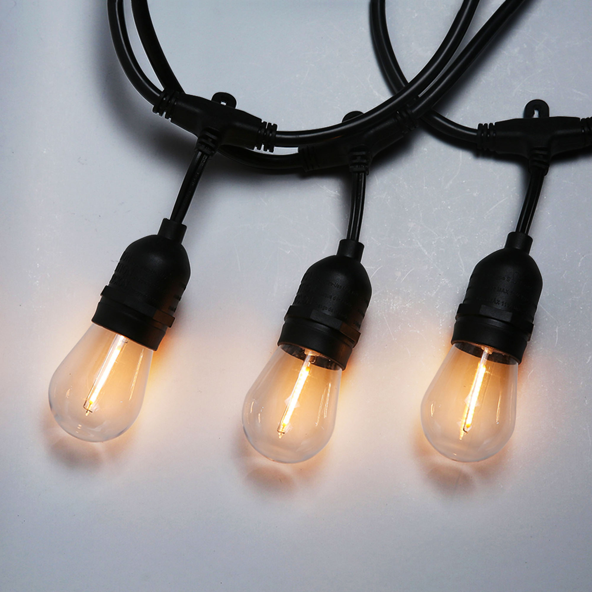 SERIE LED DECORATIVA USO EXTERIOR, 12 BOMBILLAS BASE E27