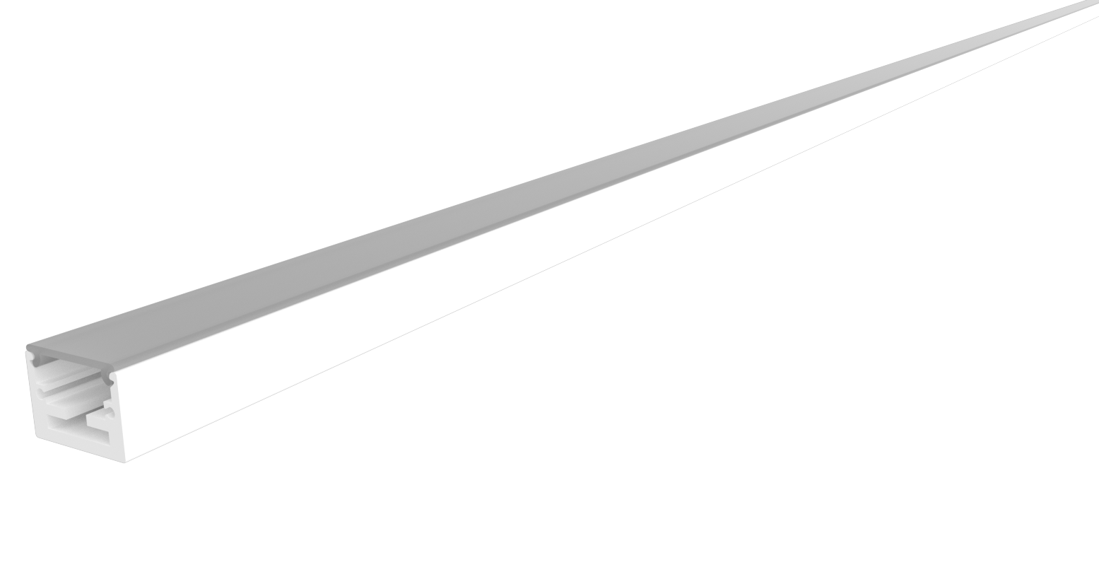 Perfil lineal de aluminio para sobreponer en color blanco