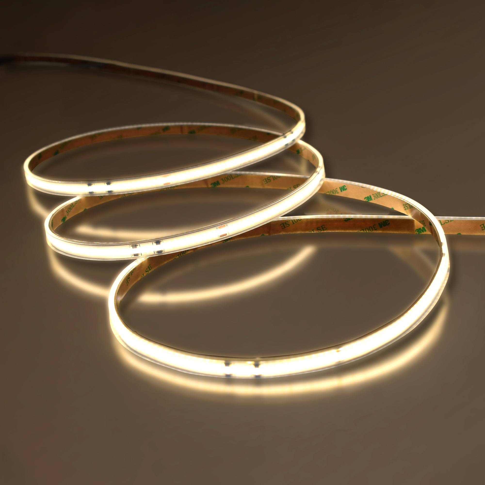 Tira flexible 288 LEDs por metro, COB 127 V, exterior. Blanco Cálido