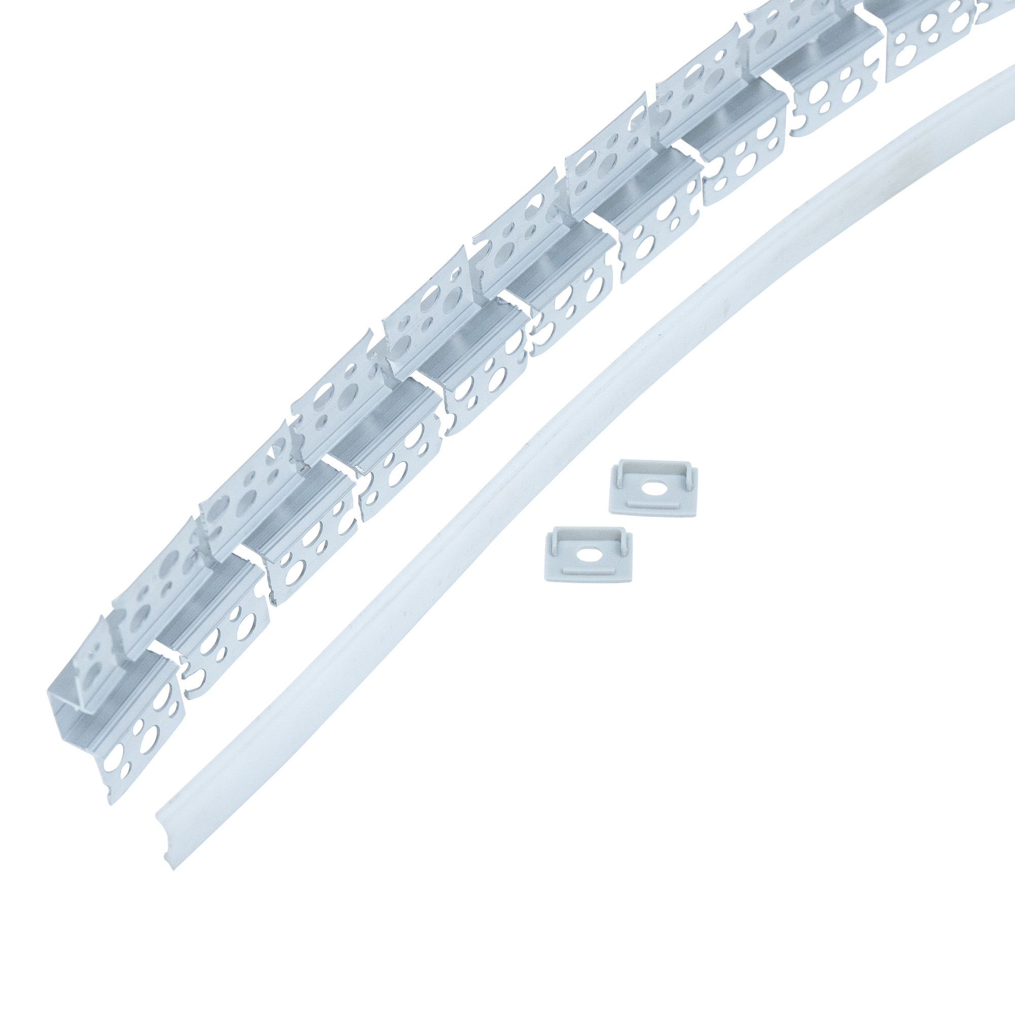 PERFIL LINEAL DE ALUMINIO FLEXIBLE PARA EMPOTRAR EN TABLAROCA EN COLOR ALUMINIO