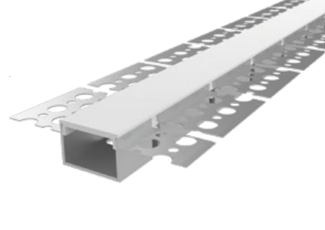 PERFIL LINEAL DE ALUMINIO FLEXIBLE PARA EMPOTRAR EN TABLAROCA EN COLOR ALUMINIO