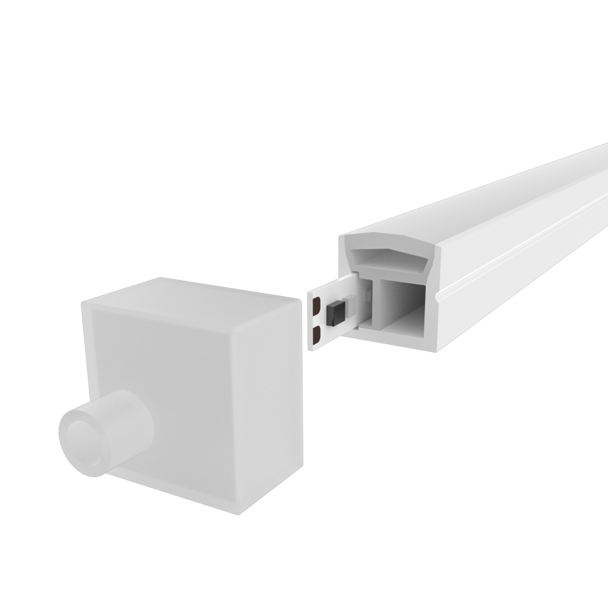 PERFIL PLÁSTICO FLEXIBLE HORIZONTAL CON ACABADO NEÓN