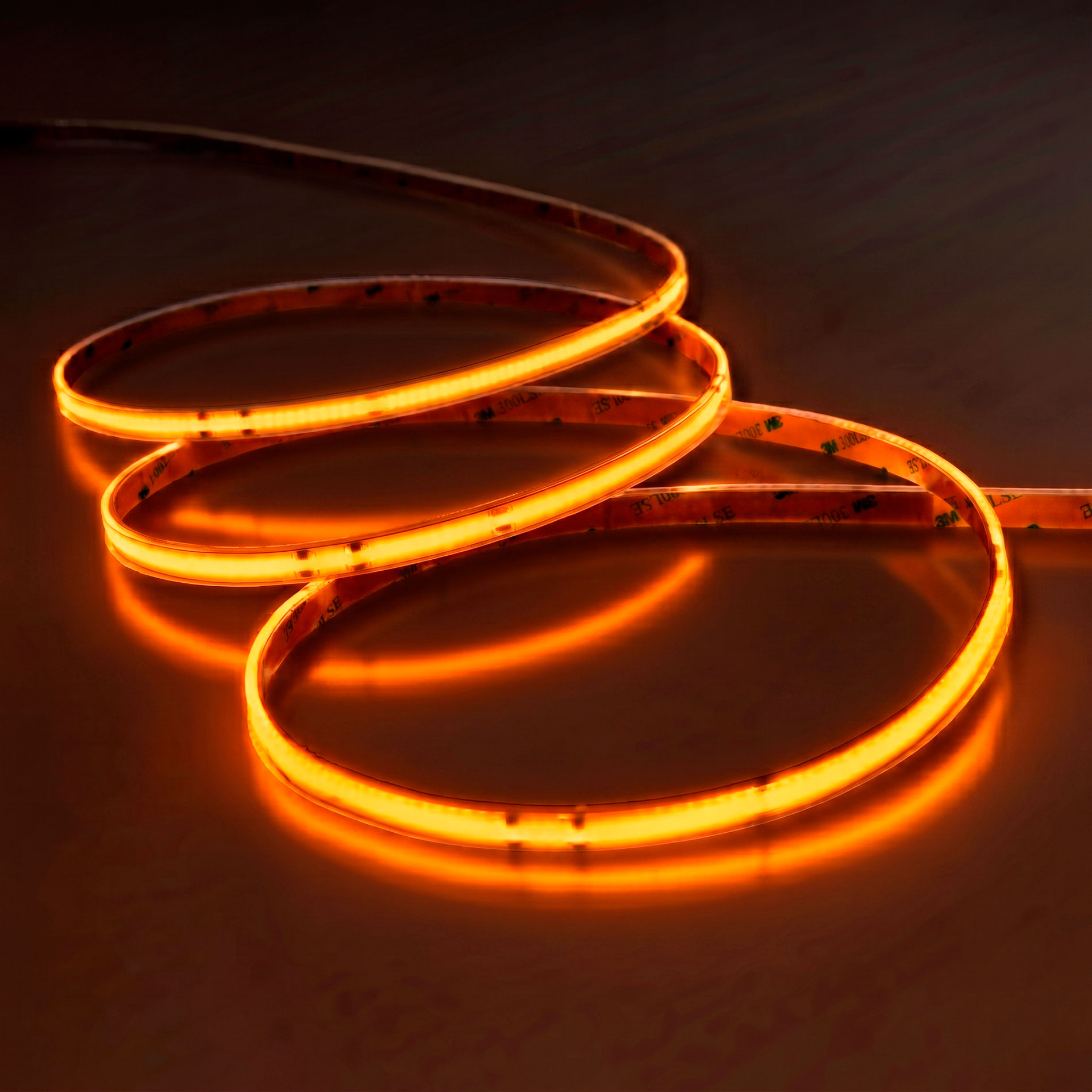 TIRA FLEXIBLE 288 LEDS POR METRO, COB 127 V, EXTERIOR / AMBAR