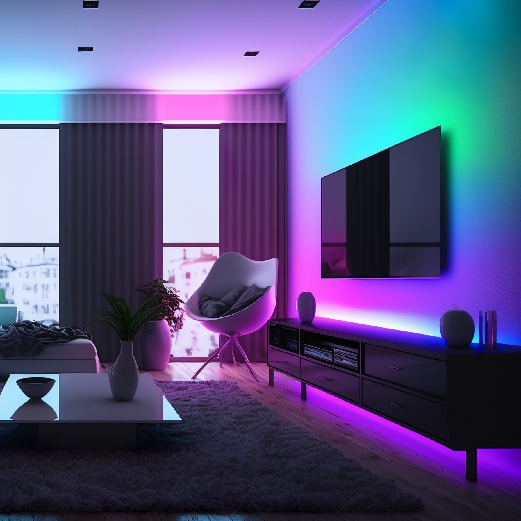 TIRA FLEXIBLE 576 LEDS POR METRO, LED COB, INTERIOR / RGB