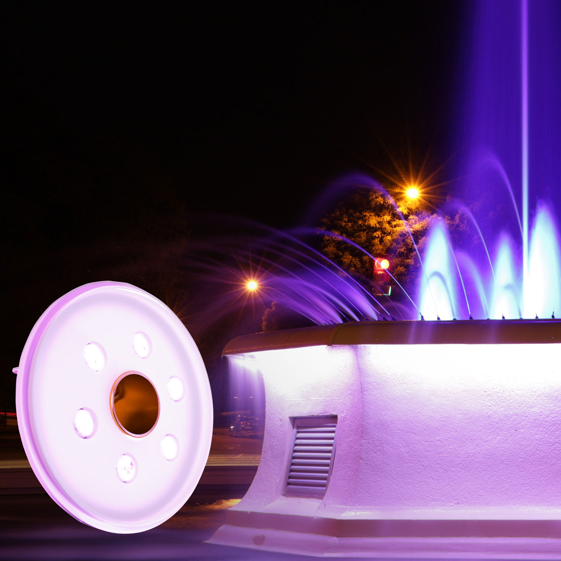 Luminario RGB Sumergible Para Fuentes Y Estanques
